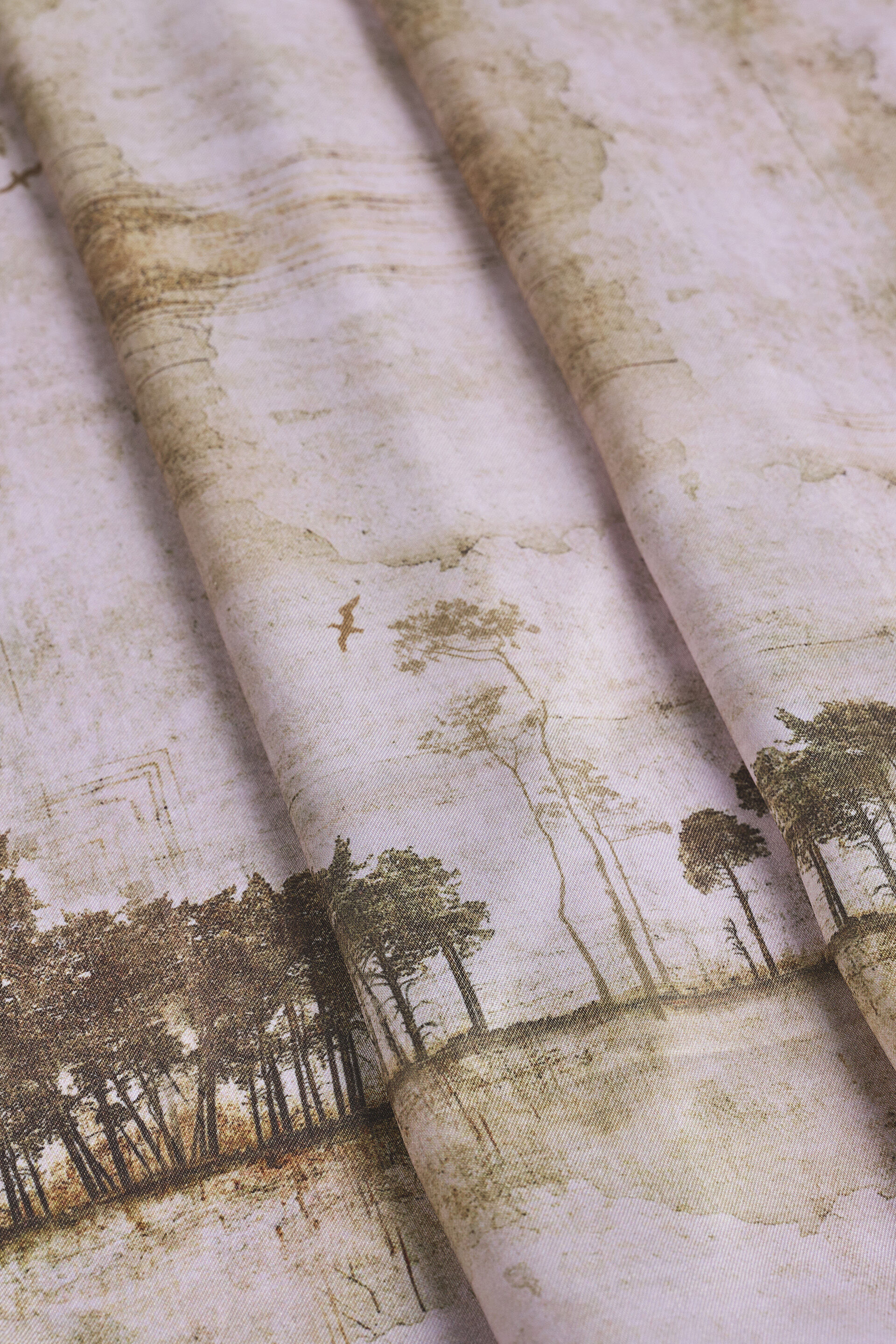 Spring Green Printed Satin Scarf, , image 2